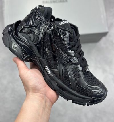 Balenciaga 7 Low-Top Retro Dad Sneakers Black Mesh Sports Shoes